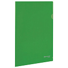 Папка-уголок жесткая, непрозрачная BRAUBERG, зеленая, 0,15мм, 224881