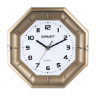 Часы настен. SCARLETT SC-55QZ восьмигранник, белые, золотист. рамка, плавный ход, 25.5x25.5x4.0 см