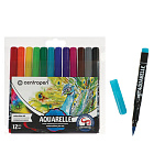 Маркеры-кисти акварельные 12цв. Центропен "Aquarelle", 1-9мм