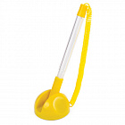 Ручка шариковая настольная BRAUBERG "Стенд-Пен", пружинка, корпус желтый, линия 0,5 мм, синяя,