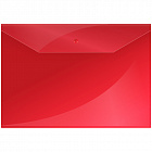 Папка-конверт на кнопке OfficeSpace А4, 150мкм, пластик, красная