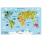 Настольное покрытие для письма и творчества ПИФАГОР, размер А3, пластик, "Карта мира"
