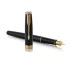 Набор Parker: ручка перьевая "Sonnet Black Lacquer GT", 1,0мм и чехол из натуральной кожи, подар.