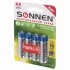 Батарейка SONNEN LR6 AA Super Alkaline цена за блистер 4шт.