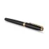 Набор Parker: ручка перьевая "Sonnet Black Lacquer GT", 1,0мм и чехол из натуральной кожи, подар.
