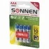 Батарейка SONNEN LR03 AAA Super Alkaline цена за блистер 4шт.