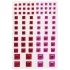 Стразы самоклеящиеся "Квадрат", 6-15 мм, 80 шт., розовые/красные, на подложке, ОСТРОВ СОКРОВИЩ, 661395