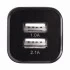 Зарядное устройство автомобильное SONNEN, 2 порта USB, выходной ток 2,1А, черное-белое, 454796