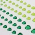 Стразы самоклеящиеся "Сердце", 6-15 мм, 80 шт., зеленые/салатовые, на подложке, ОСТРОВ СОКРОВИЩ