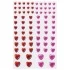Стразы самоклеящиеся "Сердце", 6-15 мм, 80 шт., розовые/красные, на подложке, ОСТРОВ СОКРОВИЩ